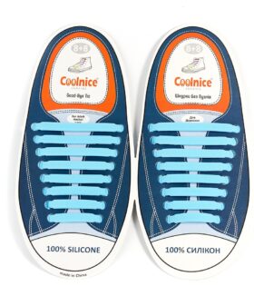Силиконовые шнурки Coolnice голубые