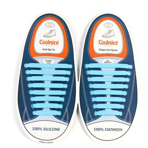 Силиконовые шнурки Coolnice голубые