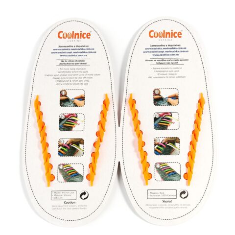 Силиконовые шнурки Coolnice оранжевые обратка
