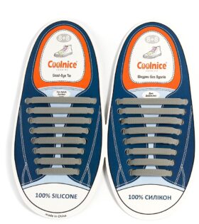 Силиконовые шнурки Coolnice серые