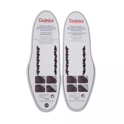 Силиконовые шнурки Coolnice 5+5 коричневые 40мм обратка web