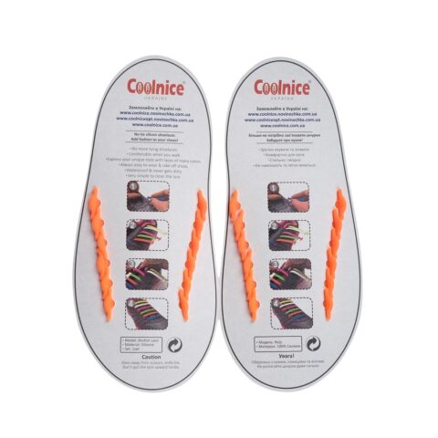 Силиконовые шнурки Coolnice детские 6+6 оранжевые обратка web