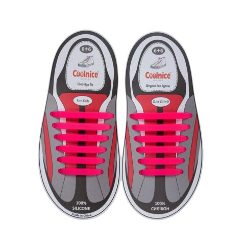 Силиконовые шнурки Coolnice детские 6+6 розовые web