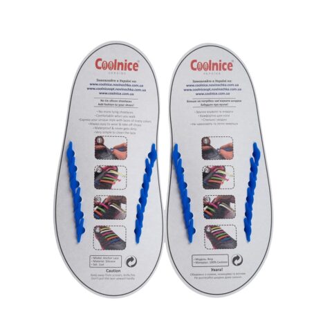 Силиконовые шнурки Coolnice детские 6+6 синие обратка web