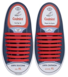 Силиконовые шнурки Coolnice 8+8XL красные