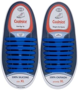 Силиконовые шнурки Coolnice 8+8XL синие