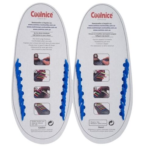 Силиконовые шнурки Coolnice 8+8XL синие обратка